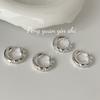 Suchuang Anillo Liso de Plata Esterlina S925 Hao Stone Arete Estilo Ins Lujo Ligero Diseño Nicho Avanzado Aretes Simples Aretes