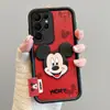 Adequado para Samsung S24Ultra Samsung A55 Transfronteiriço Mickey Mouse A56 Etiqueta com Textura de Couro Boneco Capa de Celular