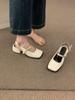 Zapatos Mary Jane franceses de alta gama con punta cuadrada pulida y tacón grueso, sandalias de mujer, zapatos retro para ir al trabajo.