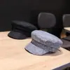 Boina de Mujer Estilo Coreano Casual Versátil de Copa Plana Material de Cáñamo Transpirable Sombrero de Boina Primavera Verano Protección Solar Boina de Pico Moda