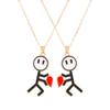 Collar con imán de amor de pareja de Stickman, nuevo, europeo y americano, para hombre y mujer, con cadena de clavícula de nicho que combina con todo.