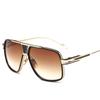 Gafas de Sol de Moda para Hombre Tendencia Europea y Americana 615 Retro Metálicas de Moda Marco Grande para Mujer Espejo de Sapo Pareja Cara Redonda Tinta