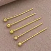 Alfinetes em formato de T, alfinetes em formato de 9, alfinetes com cabeça redonda, banhados a ouro 18K em cobre, materiais para atacado para acessórios de joias artesanais DIY com contas