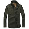 Suministro transfronterizo hombres al aire libre manga larga color liso algodón lavado talla grande holgada militar hombres camisa fabricantes al por mayor