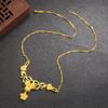 Juego de Collar con Colgante de Flor para Mujer Chapado en Oro de 24K Cadena de Oro Arena Vietnamita Flor de Boda para Novia Juego de Cadena de Estrella de Flor