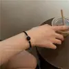 Pulseira de Cristal para Homens, Simples e Estilosa, Pulseira Trançada de Obsidiana Feita à Mão para Melhores Amigos e Casais, Estilo Artístico e Vintage para Mulheres