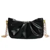 Bolsa Transversal Corrente Nuvem Plissada Infantil Bolsa de Ombro Mini Color Sólida Acessório Estiloso para Meninos e Meninas