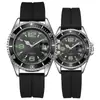 Reloj de cuarzo deportivo de moda para parejas transfronterizas, con diseño de fantasma de agua verde, informal, de silicona, para estudiantes, resistente al agua.