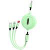 Almacenamiento telescópico de macaron cable de datos uno a tres carga rápida tres en uno diseño de regalo logotipo cable de carga multifunción