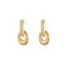 Pendientes Geométricos de Diamante Ins Retro Europeos y Americanos Transfronterizos Pendientes de Acero Inoxidable No se Desvanecen Chapados en Oro Real Pendientes de Lujo Accesible para Mujeres