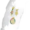 Nuevos Accesorios DIY para Mujer Pendientes Colgantes de Serpiente con Microincrustaciones de Cobre Zirconia de Colores Collar Accesorios Versátiles