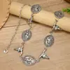 Nueva Cadena de Cintura Metálica para Mujer Estilo Étnico Retro Cadena Corporal Estilo Vaquero del Oeste Americano Cinturón con Colgante de Cabeza de Toro