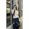 Blusa de Tricô Feminina com Manga Longa e Decote Ombro a Ombro Estilo Francês Outono/Inverno Nova Slim-Fit Design Que Valoriza Camada Base de Roupa Externa