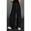Calça de Velcro Estilo Yamamoto com Design Escuro para Homens e Mulheres, Cintura Alta, Emagrecimento, Perna Larga, Caimento Fluido, Modelagem Solta, Calça Casual Versátil
