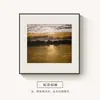 Pintura al Óleo Decorativa Paisaje Atardecer Retro de Gama Alta Pintura Decorativa Moderna de Lujo Ligero para Sala de Estar Pintura Colgante Mural Cuadrado para Fondo de Sofá