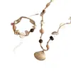 Collar hecho a mano~Imitación de Piedra Natural y Concha para Mujer, Cadena para Clavícula Estilo Vacaciones en la Costa Primavera y Verano, Accesorios Estilo Bohemio