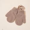 Bolsa Cálida para Niños Estilo Coreano Guantes con Cordón para Dedos Otoño e Invierno Cálido a Prueba de Frío Incluso para Dedos Color Sólido Color Caramelo Simple Transfronterizo