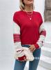 Suéter de estilo nicho transfronterizo europeo y americano para mujer, nuevo estilo de primavera y otoño, estilo maduro ligero, holgado y adelgazante, top jersey de punto de color sólido