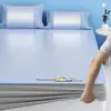 Tapete Gelado de Seda de Gelo para Verão para Uso Doméstico, Novo Modelo 2026, Uso Duplo para Inverno e Verão, Tapete de Bambu Lavável à Máquina, Lençol de Cama de Verão, Tapete de Palha