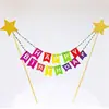 Bandera de Escena de Pastel de Cumpleaños Paraíso del Bosque de Animales Pequeños Inserto Elefante León Mono Jirafa Set Tarjeta Inserto