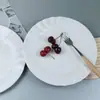 Vajilla de Cerámica Blanca Pura Sencilla para el Hogar, Color Bajo Esmalte, Plato de Postre, Plato para Bistec, Plato para Pasta, Plato Frío para Restaurante u Hotel