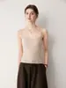 Camisola de Cachemira para Bebé Estilo Nuevo Otoño Invierno para Mujer Cuello en U Moda Delgado Sin Mangas Capa Interior Chaleco Camisa Base de Punto