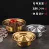 Plato Caliente para Cordero de Acero Inoxidable Coreano, Plato de Hielo Seco, Plato Especial para Tripas de Hot Pot, Plato para Ahumar Res para Sashimi, Plato para Intestinos de Pato