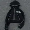 Y2K Retro Americano Costa Oeste Cleanfit Remache Cremallera Personalizada Punk Oscuro Moda Casual Traje Ins