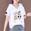 Moletom de Manga Curta para Mulheres 2026 Novo Verão Fino Solto Camiseta Branca Tops de Moda Casual Feminino Roupas Femininas Ins