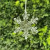 Decoración de invierno con forma de estrella de cinco puntas y copo de nieve navideño, colgante de estrella, colgante de decoración ambiental