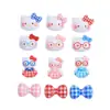 Linda Falda de Cuadros Dibujo Animado Meow Accesorios para Joyería DIY Paquete de Materiales de Accesorios Pequeños de Resina y Pegamento Cremoso Hebilla para Zapatos con Agujero
