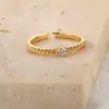 Anillo Abierto de Diamantes de Lujo Accesible Retro para Mujer, Diseño Exquisito de Nicho, Anillo Simple y de Gama Alta