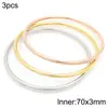 Anel liso de 3mm bobina versátil pode ser usado em camadas anel liso banho ouro 18k combinação multicolorida pulseira de aço titânio joias femininas