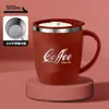 Taza de acero inoxidable 304 transfronteriza de doble capa con aislamiento térmico, taza de café informal de negocios para oficina con asa para preparar té