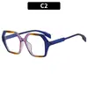Novo Estilo Casual Versátil High-End Color-Blocking Anti-Luz Azul Óculos Sem Grau Elegante Moda Personalidade Tendência Armações de Óculos Transfronteiriças