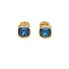 Pendientes Cuadrados de Zirconia Estilo Retro Francés, Pendientes de Moda de Lujo Ligero para Commuter con Temperamento, Pendientes de Estilo Minimalista Exquisito de Gama Alta