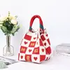 Bolsa Linda Estilo Coreano Hebilla Magnética Trabajo Viaje Diario Portátil Gran Capacidad Bolso Cubo Bolso Tejido de Punto Mayoreo