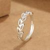 Anillo de oreja de trigo hueco personalizado, diseño de nicho femenino, hojas frescas abiertas, temperamento simple, anillo de estilo étnico