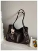 Bolsa Tote Simples Retrô Estilo Coreano Feminina Nova Moda Grande Capacidade para o Trabalho Ombro Único Versátil para o Dia a Dia Bolsa de Axila