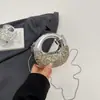 Bolsa feminina transversal corrente bolsa de noite cor sólida superfície brilhante incrustada com strass bolsa de ombro único transversal nova moda bolsa de mão