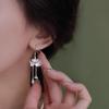 Aretes de Plata Pura S999 para Mujer, Diseño de Borla de Loto, Versátiles, Estilo Chino, Estilo Antiguo, Joyería para Orejas de Plata Pura