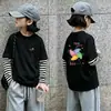 Nueva Camiseta de Manga Larga Rayada para Niñas Primavera y Otoño 2026 Ropa Interior Básica para Niños Top para Niñas Talla Mediana y Grande Top Estampado para Niños