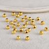 Banhado a Ouro 18K com Preservação de Cor Ouro Real Contas Redondas Foscas Fio Solto Diiy Pulseira Artesanal Contas de Joalheria