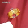 Anillo Abierto Auspicioso de Oro Arena Vietnamita, Diseño Retorcido para la Buena Suerte, Aleación de Cobre, Color Duradero, Fabricante Mayorista de Joyería de Anillos