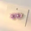 Acessórios de cabelo florais estilo doce: presilhas de flor de organza, presilhas de princesa com pérolas, presilhas bico de pato e presilhas laterais de cabelo