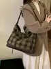 Bolso Coreano de Estilo Nicho para Viajeros, Bolso Tote Cuadros Retro Nuevo 2025, Bolso de Hombro o Axila Versátil de Gran Capacidad para Mujeres