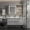 Nuevo juego de mueble de baño estilo chino con lavabo integrado de cerámica y madera maciza