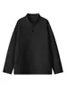 Mercadorias de Hangzhou 270g Moletom com gola Henley masculino gola alta meio botão manga longa top camiseta outono e inverno fonte direta da fábrica