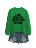 Blusa de Moletom Redonda com Estampa de Letras Simples da Amazon "Tenho Ansiedade de Separação" Camada Base