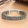 Pulsera de hombre moderna, nuevo estilo vintage de plata tailandesa, acabado desgastado, giratoria, audaz y elegante, simple y única para hombres modernos